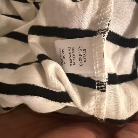 Zenana Outfitters White and Black Striped Midi Skirt with Side Knot - Picture 6 of 6